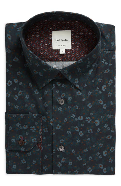 Shop Paul Smith Tailored Fit Organic Cotton Dress Shirt In Slate