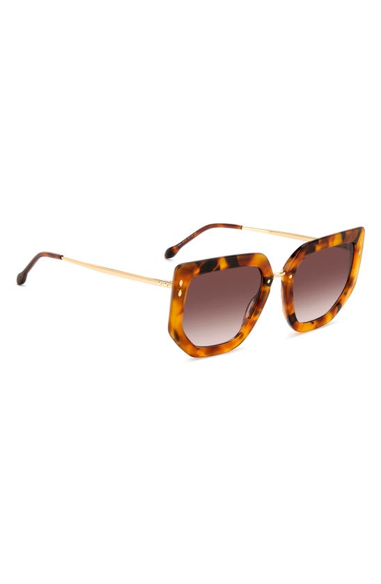 Shop Isabel Marant 55mm Gradient Cat Eye Sunglasses In Havana Gold/ Brown Gradient