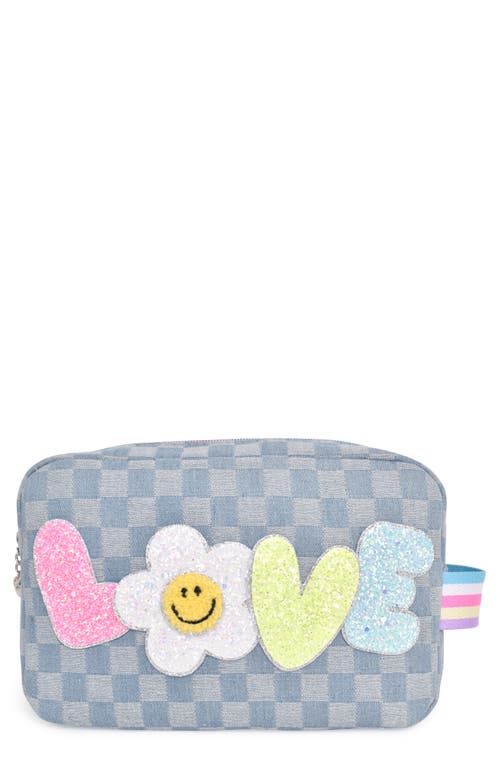 OMG Accessories Kids' Love Denim Pouch in Light Blue at Nordstrom