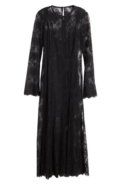 Shop Mango Simona Lace Long Sleeve Maxi Dress In Black