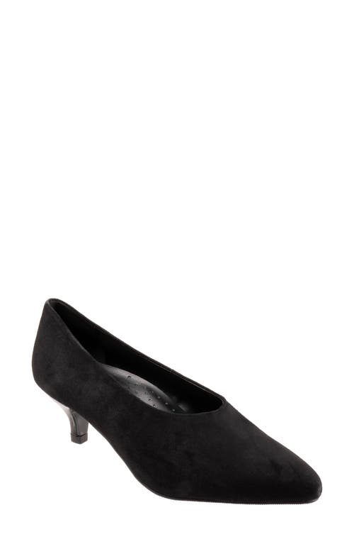 Trotters Kimber Kitten Heel Pump Black Suede at Nordstrom,