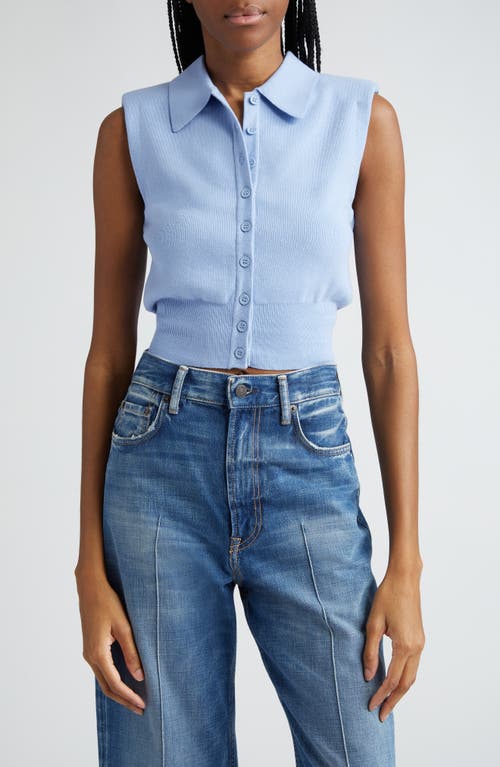STAUD Nola Cotton & Cashmere Sleeveless Sweater Periwinkle at Nordstrom,