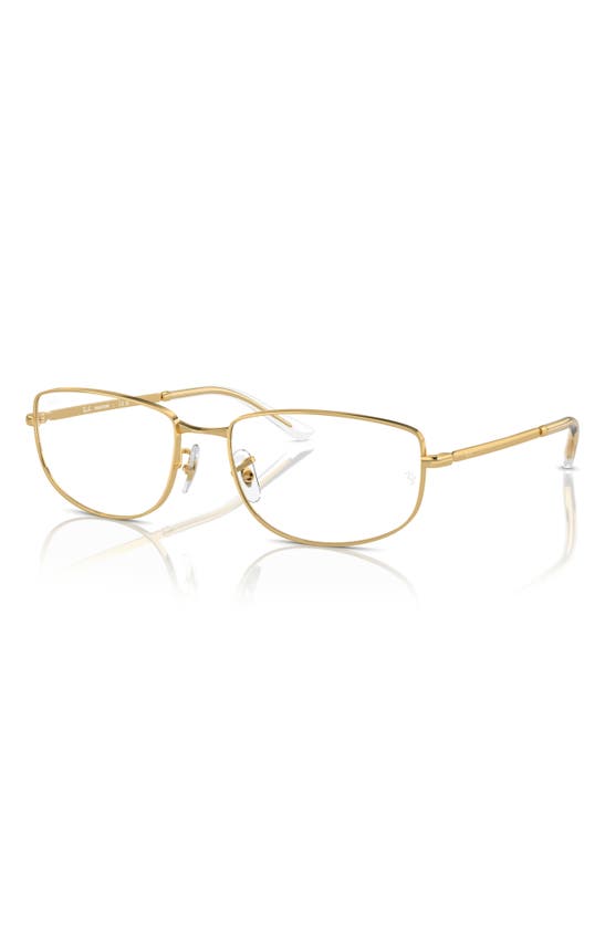 Shop Ray Ban Ray-ban 56mm Irregular Optical Glasses In Gold Transition