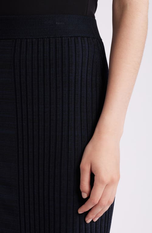 Shop Hugo Boss Boss Farmina Midi Sweater Skirt In Black Stripe