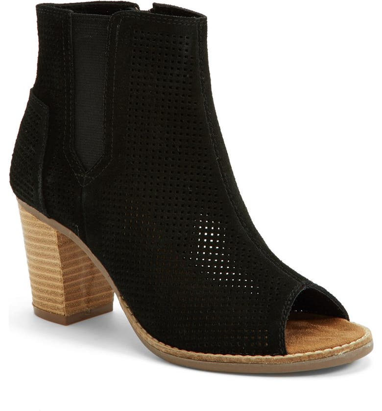 TOMS 'Majorca' Suede Bootie, Main, color, Black