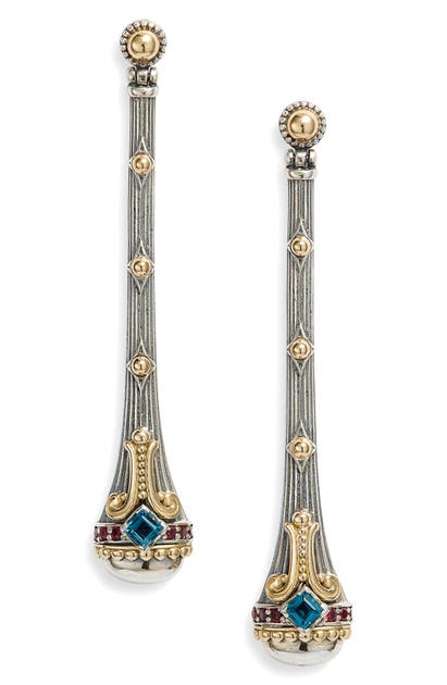 Click to view more detailed imagery on our partner's website Konstantino Delos Linear Earrings In Blue To Paz