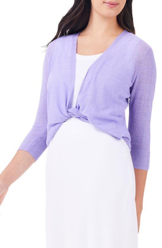 Shop Nic + Zoe Nic+zoe 4-way Linen Blend Convertible Cardigan In Lavender