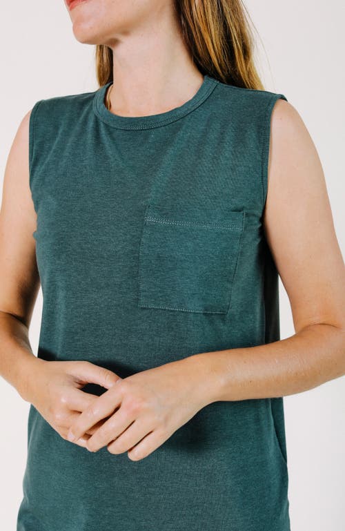 Poplinen Sophie Tank Jersey Dress In Pine