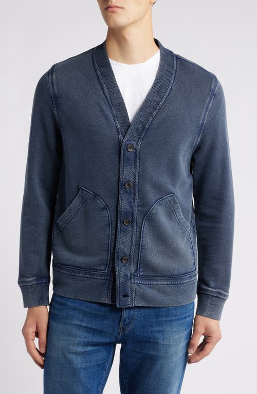 Shop Treasure & Bond French Terry Cardigan In Navy India Ink