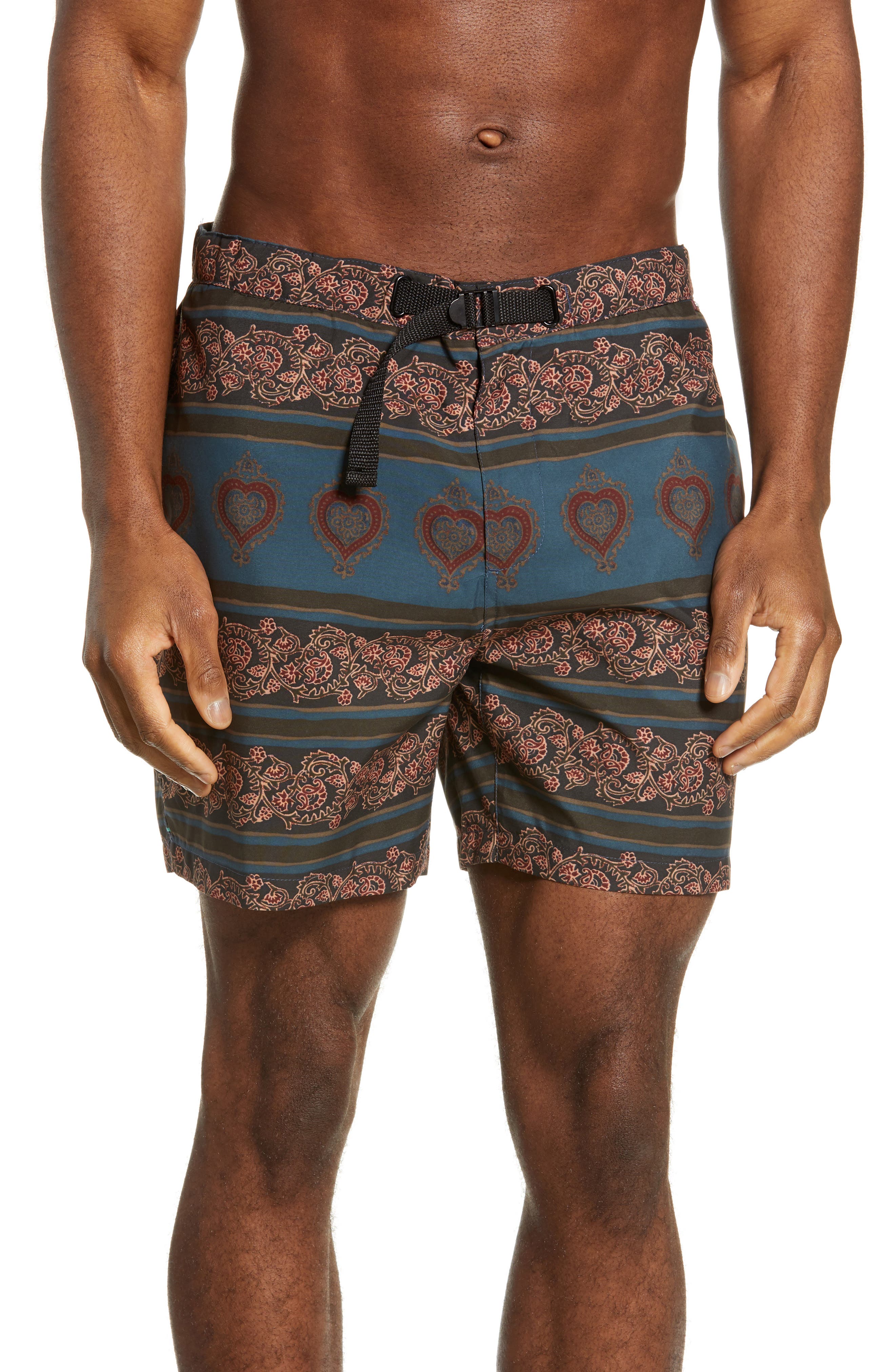 Scotch & Soda Print Swim Trunks, Blue