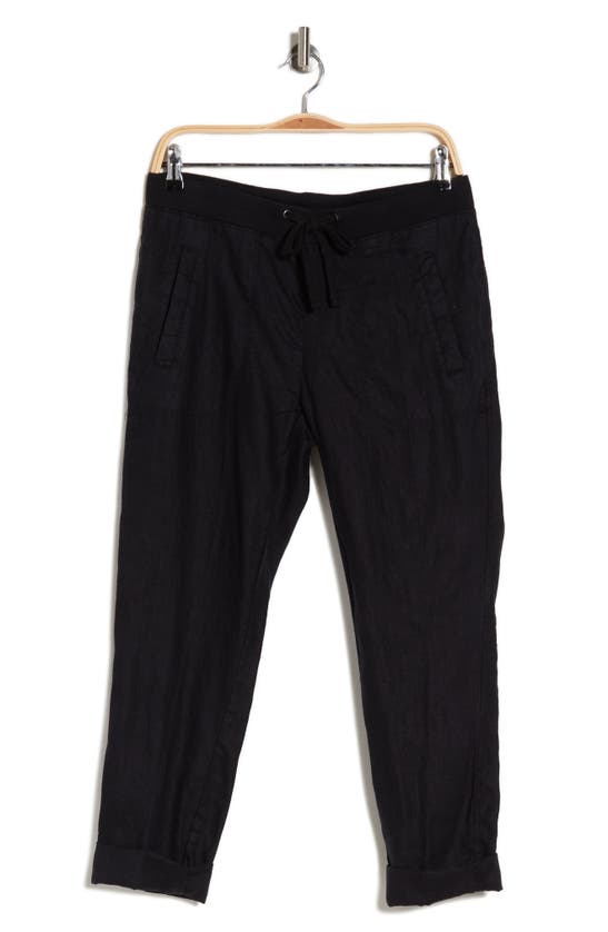 James Perse Linen Utility Pants In Black