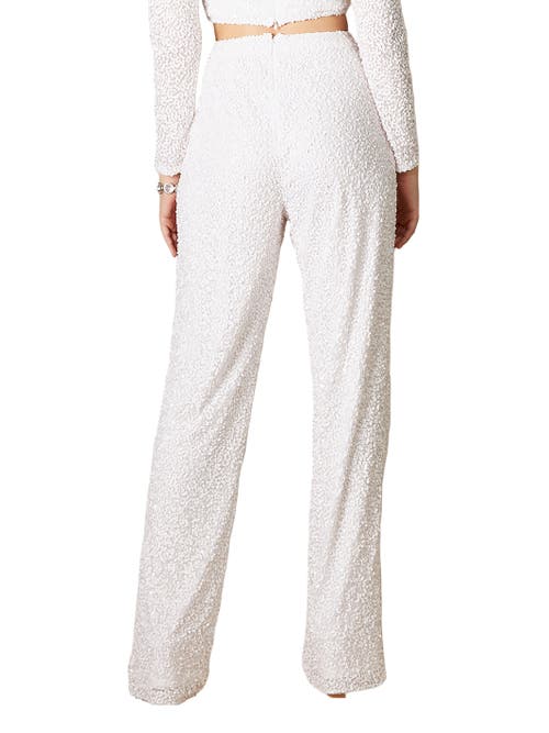Lara New York Beaded Pants With Pockets In Ivory