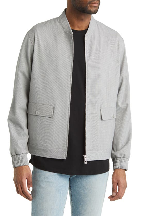 Open Edit Twill Bomber Jacket In Grey Pindot | ModeSens