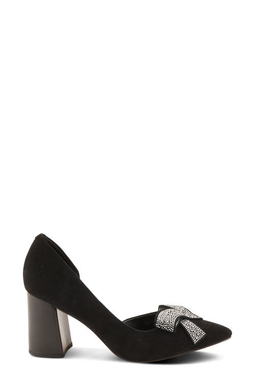 Azura By Spring Step Keala Half D'orsay Pointed Toe Pump In Black Suede