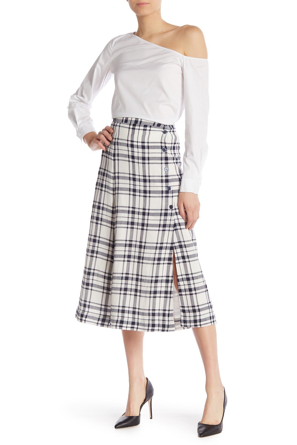 plaid midi skirt 2t