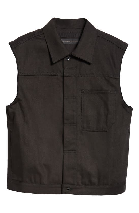 Shop Jkeefer Sleeveless Cotton Twill Jacket In Black