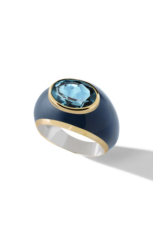The Highlight Dome Ring - Blue Topaz in Navy