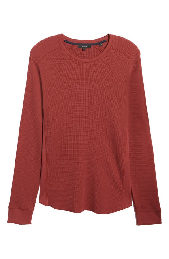 Vince Regular Fit Long Sleeve Thermal Top In Cinnamon