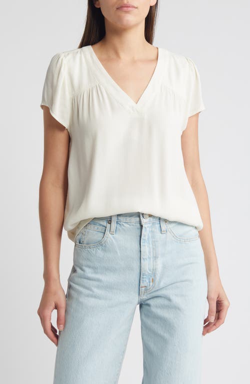 Shop Treasure & Bond V-neck Popover Top In Ivory Dove