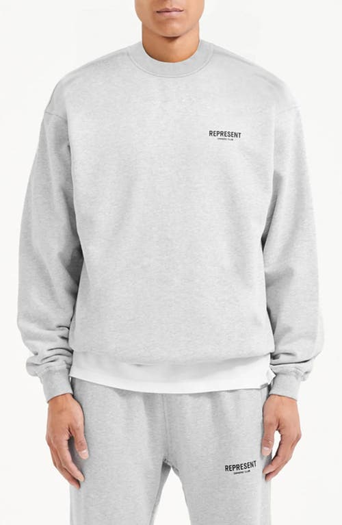 Shop Represent Owners' Club Logo Graphic Sweatshirt In Ash Grey/black