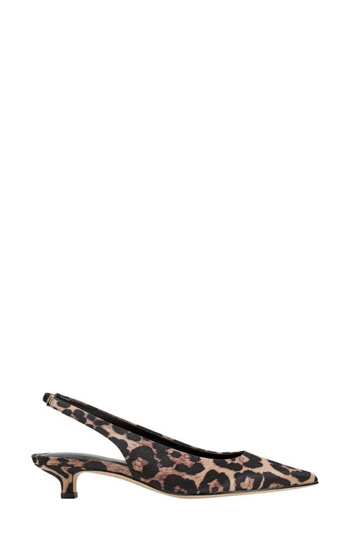 Marc Fisher Ltd Posey Slingback Pointed Toe Kitten Heel Pump In Light Natural