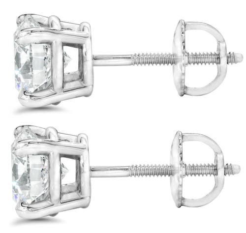 Shop Bliss Diamond Certified 3ct Diamond Studs 14k Gold Screw Back Earrings Lab Grown In White Gold - 3.08ct