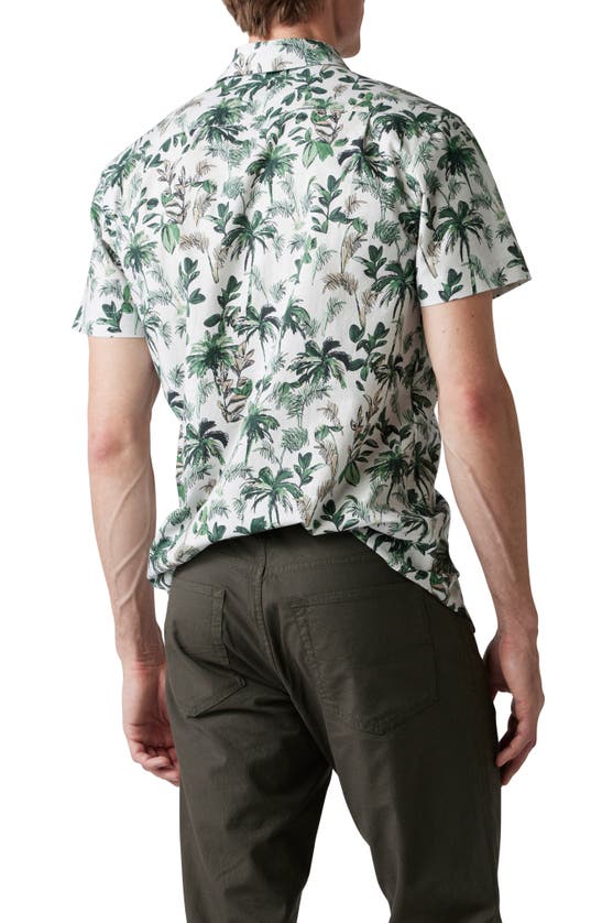 Rodd & Gunn Sabre Peak Print Short Sleeve Cotton Button-up Shirt In Forest