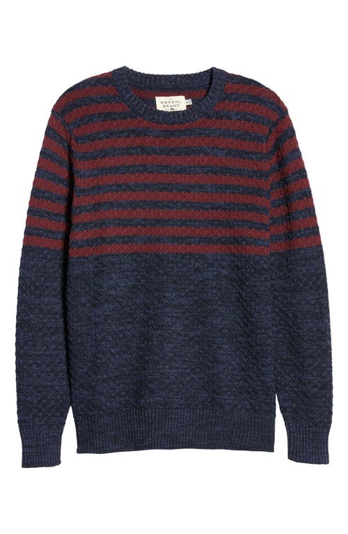 The Normal Brand Cotton Piqué Sweater In Navy/oxblood