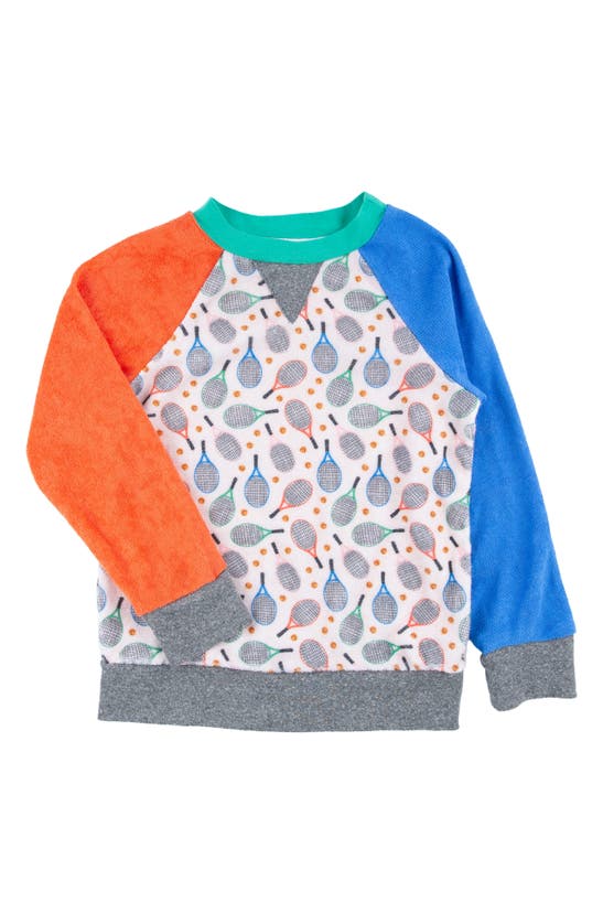 Miki Miette Kids' Iggy Tennis Colorblock Pullover Sweatshirt In Multi