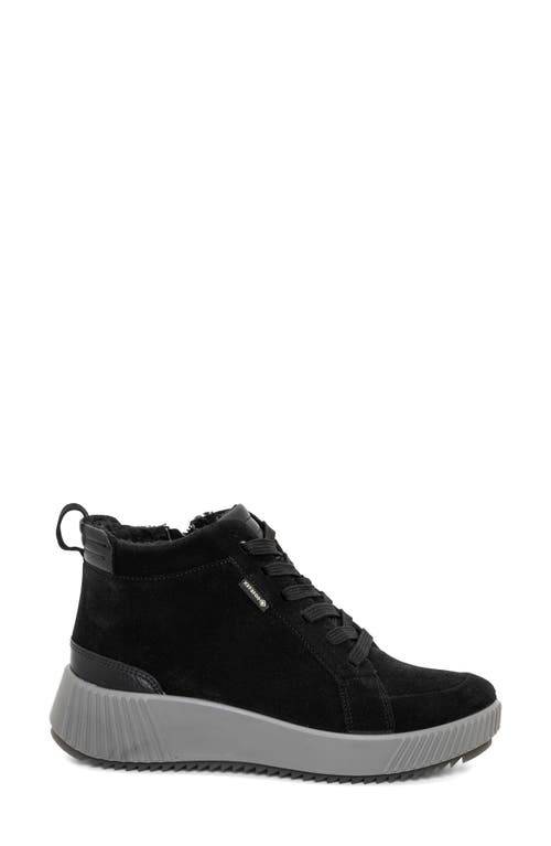 Ara Dahlia Waterproof Faux Fur Lined Sneaker In Black