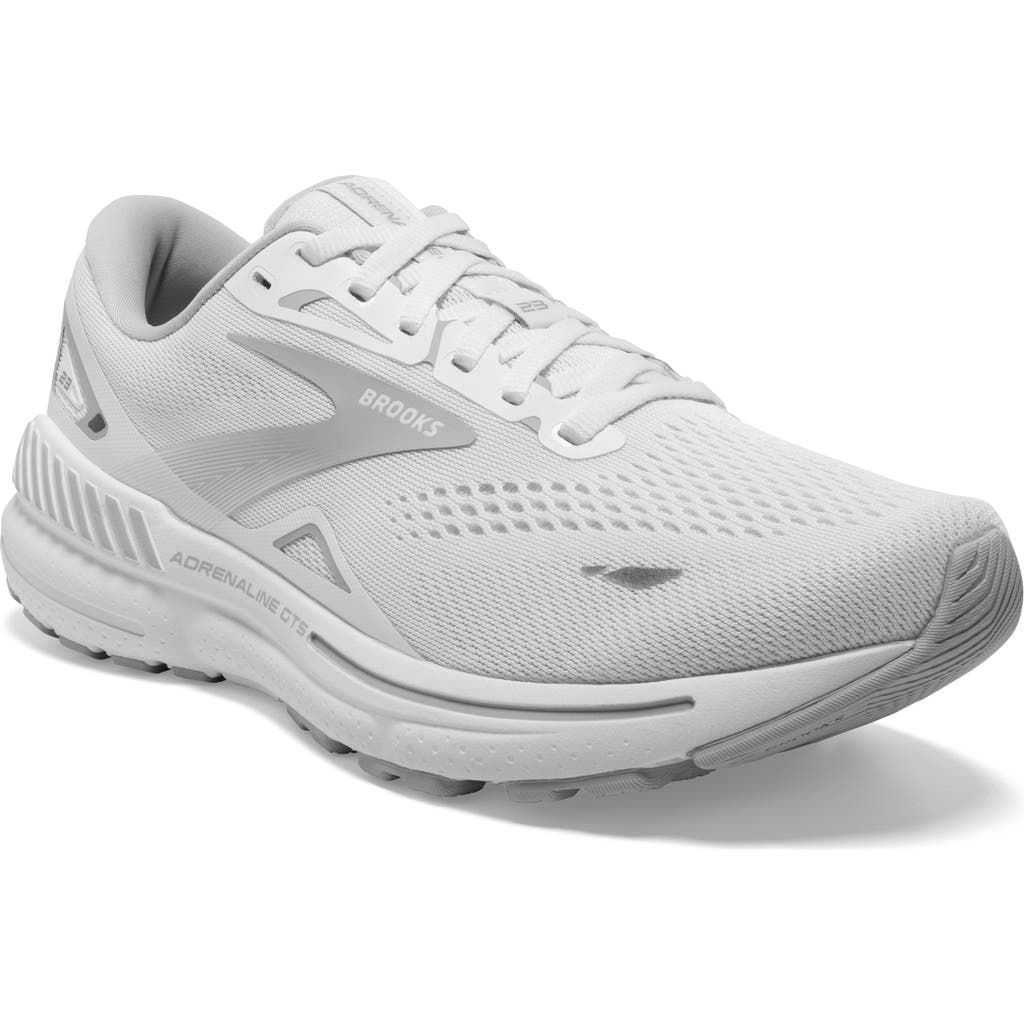Brooks Adrenaline Gts 23 Sneaker In White/oyster/silver