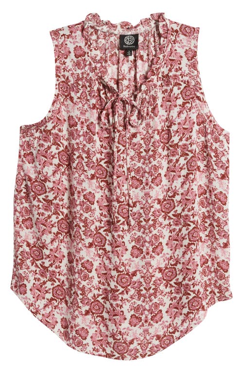 Shop Bobeau Sleeveless Ruffle Neck Top In Rose Boho Paisley