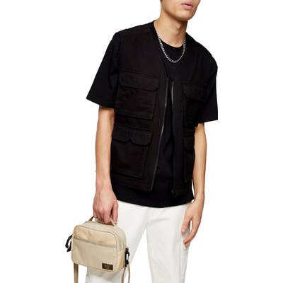 Topman Cargo Vest, Black
