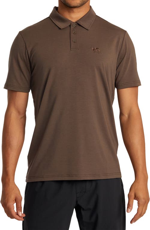 Shop Rvca Balance Performance Polo In Mocha