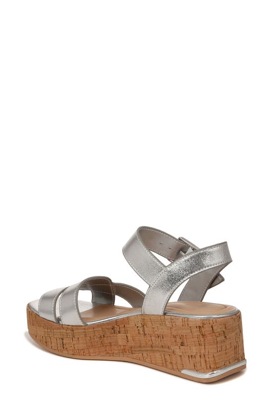 Shop Sarto By Franco Sarto Tilly Ankle Strap Platform Wedge Sandal In Silver