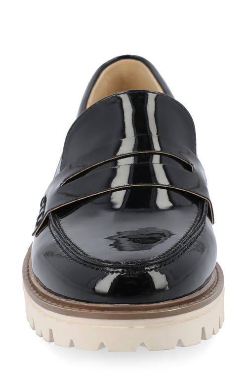 Journee Collection Kenly Penny Loafer In Patent/black