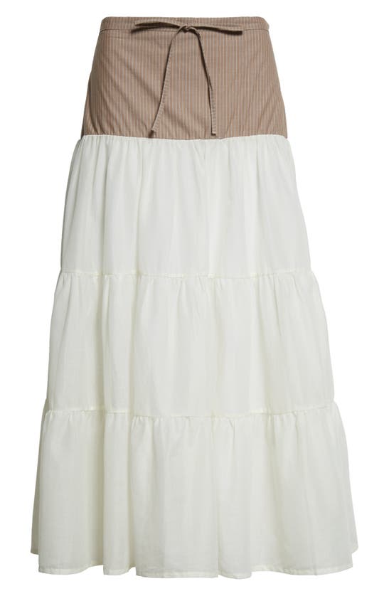 Shop Paloma Wool Calabria Tiered Organic Cotton Voile Skirt In Ecru