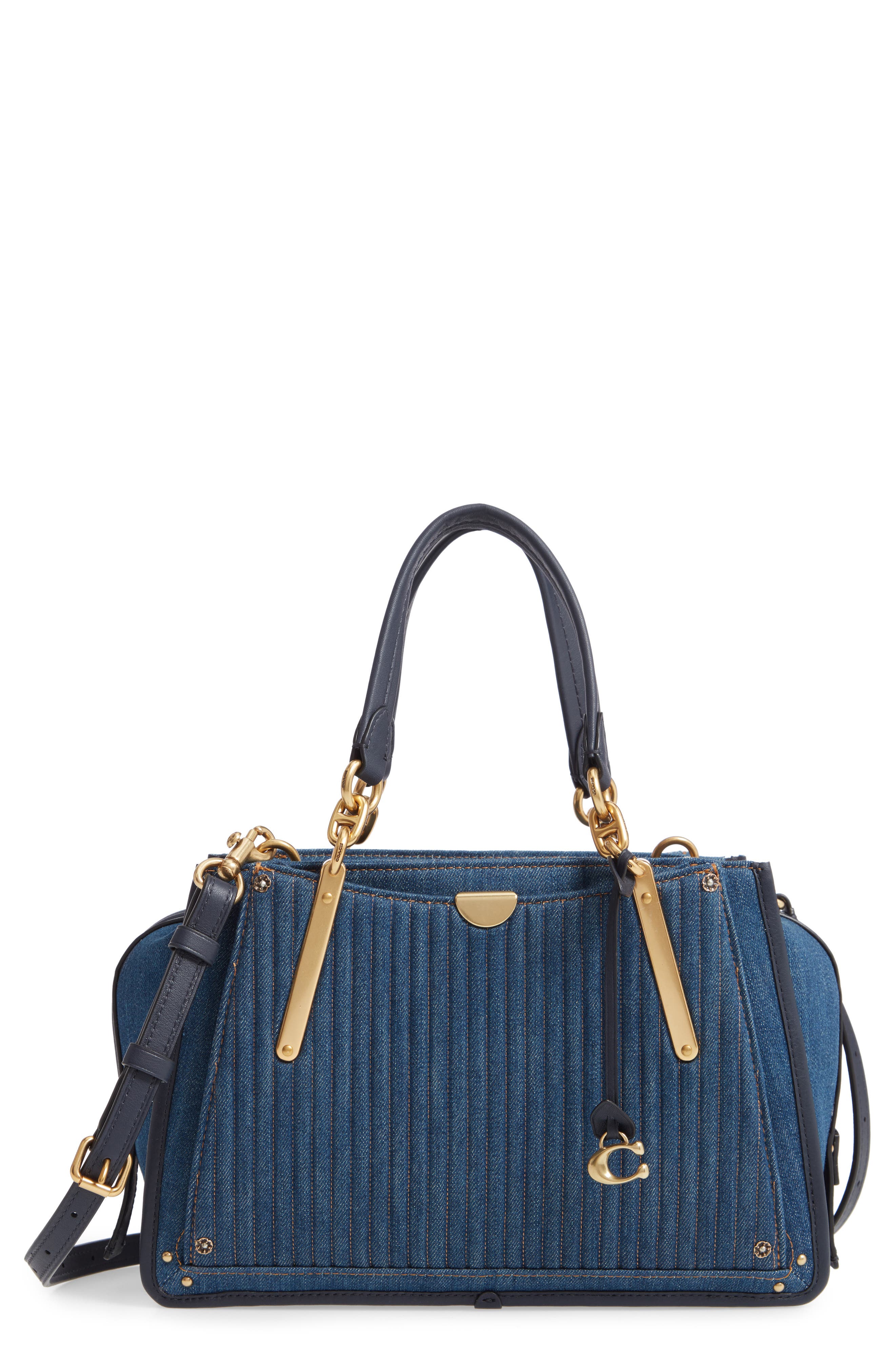 coach denim quilted dreamer satchel