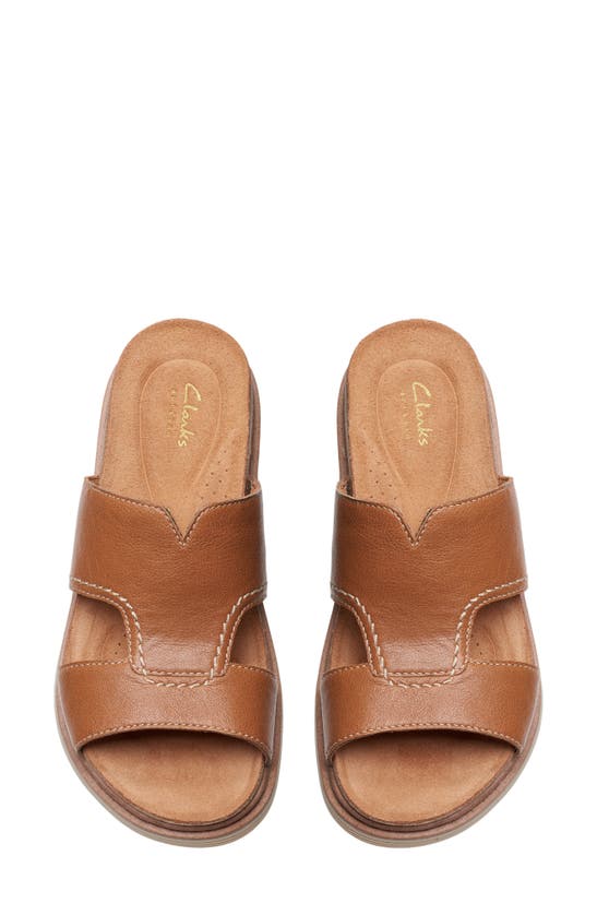Shop Clarks Arwell Slide Sandal In Tan Leather