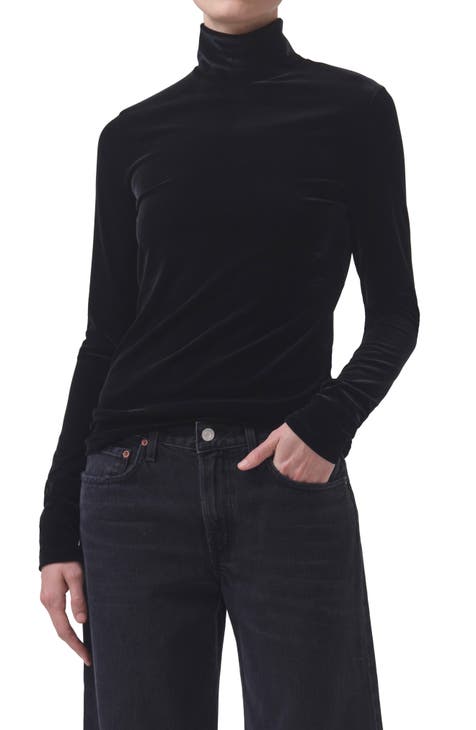 Women O-Neck Solid Color Turtleneck Long Sleeve Plus Velvet