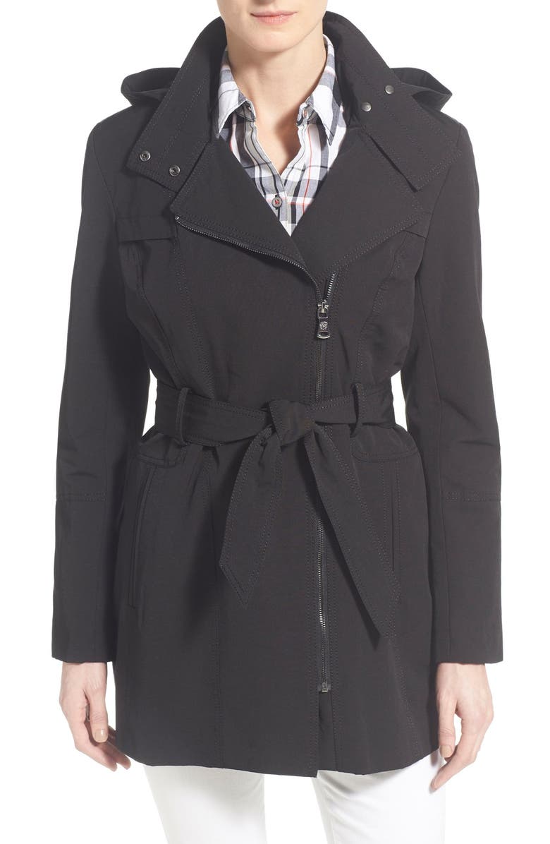 Vince Camuto Belted Asymmetrical Zip Trench Coat | Nordstrom