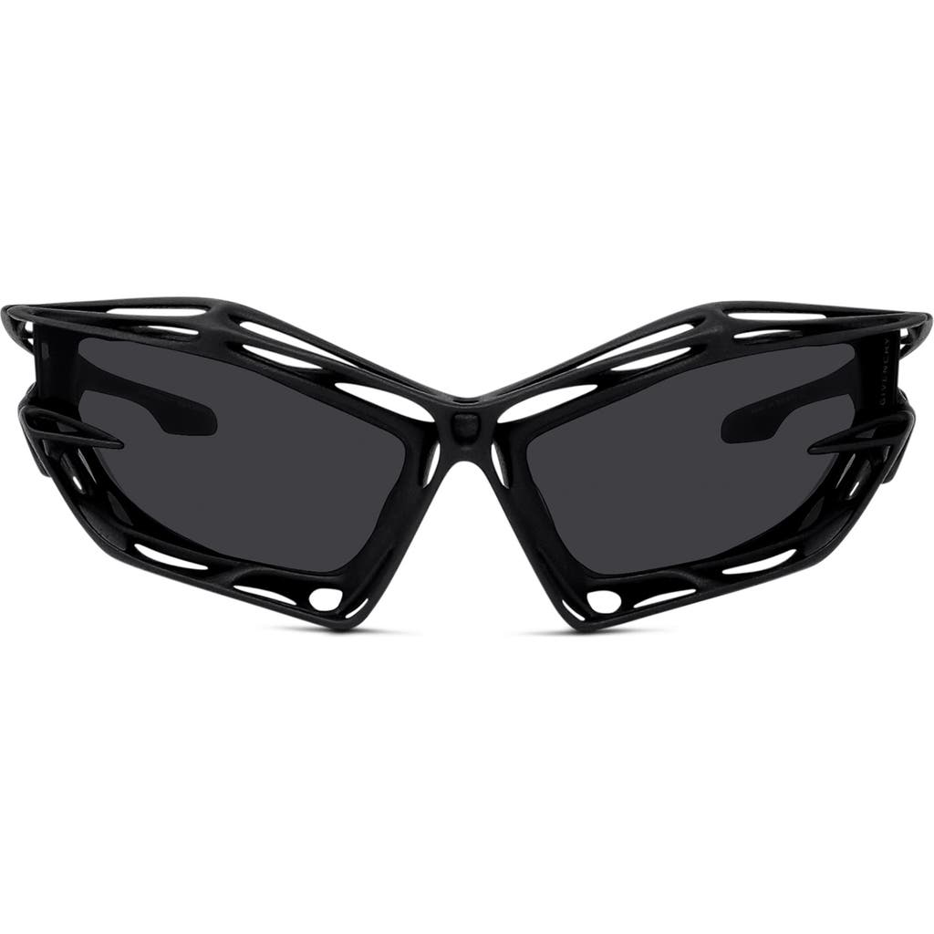 Givenchy Giv Cut Cage 70mm Geometric Sunglasses In Matte Black/smoke