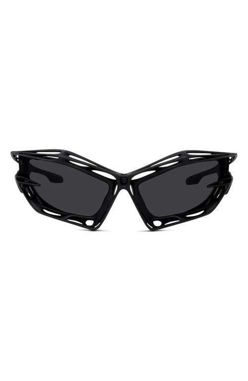 Givenchy Giv Cut Cage 70mm Geometric Sunglasses in Matte Black /Smoke at Nordstrom