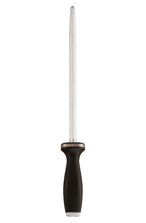 Zwilling 10-inch Sharpening Steel With Stainless Steel End Cap In Black