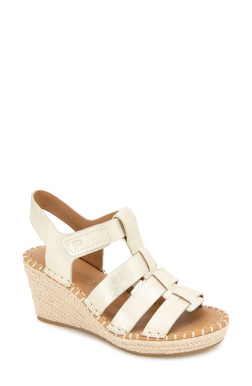Gentle Souls By Kenneth Cole Capelin Fisherman Espadrille Sandal In Ice Metallic Leather
