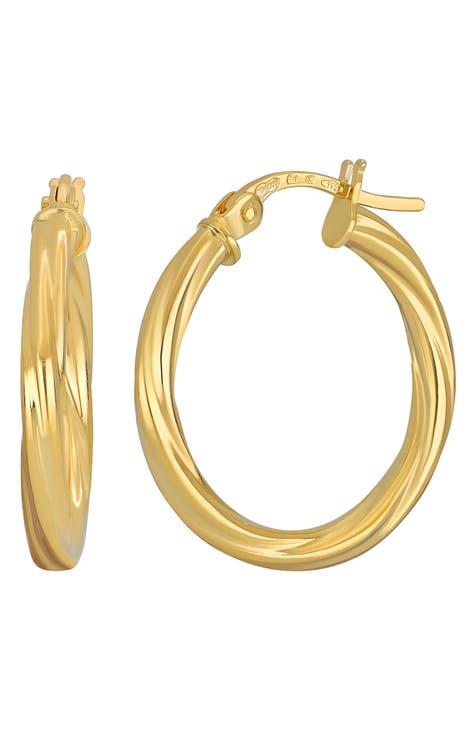 14k yellow gold twisted hoop earrings | Nordstrom