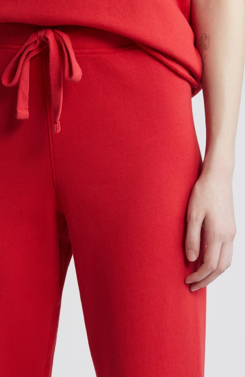 Shop Frank & Eileen Catherine Crop Wide Leg Sweatpants In Double Decker Red