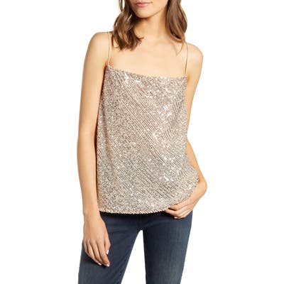 Chelsea28 Sequin Camisole, Beige