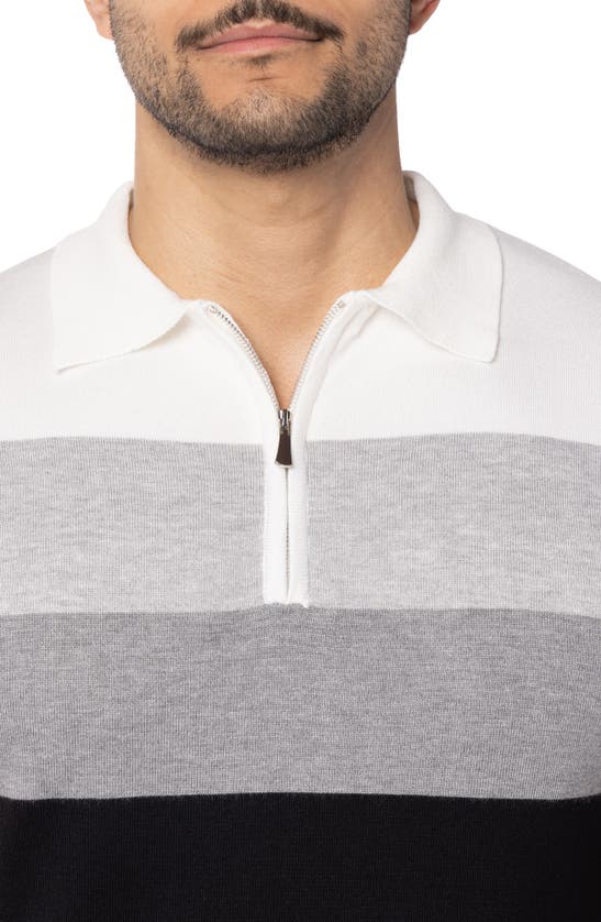 Spring + Mercer Striped Polo Sweater In Black