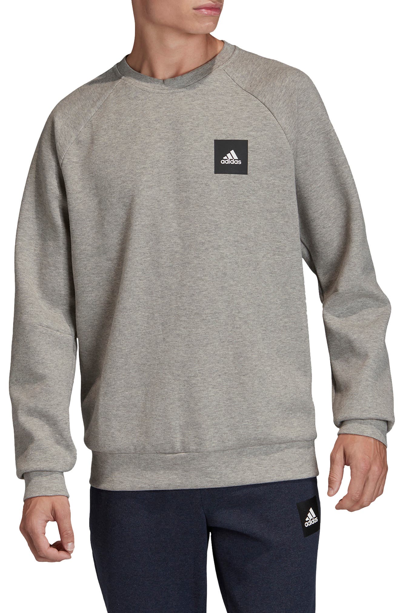 grey adidas crew neck sweatshirt